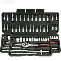 Набор инструментов для авторемонта из 46 предметов, ручной торцевой ключ для автомобильных работ, пластиковый корпус, настраиваемый OEM