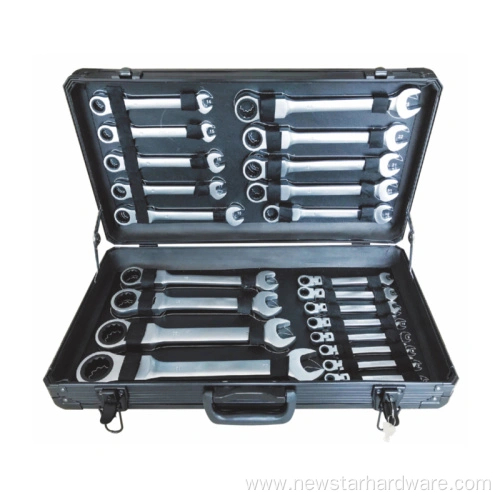 Набор инструментов из 22 гибких комбинированных ключей с храповым механизмом