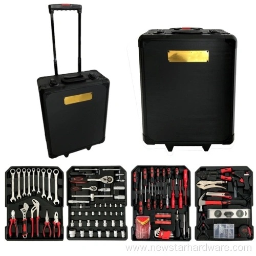 186 шт. многофункциональная тележка для гаражных инструментов в алюминиевом ящике для инструментов